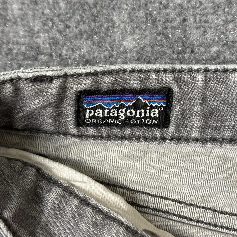 Patagonia Straight‎ Leg Jeans Mens 34x27 Button Fly Gray Organic Cotton Denim